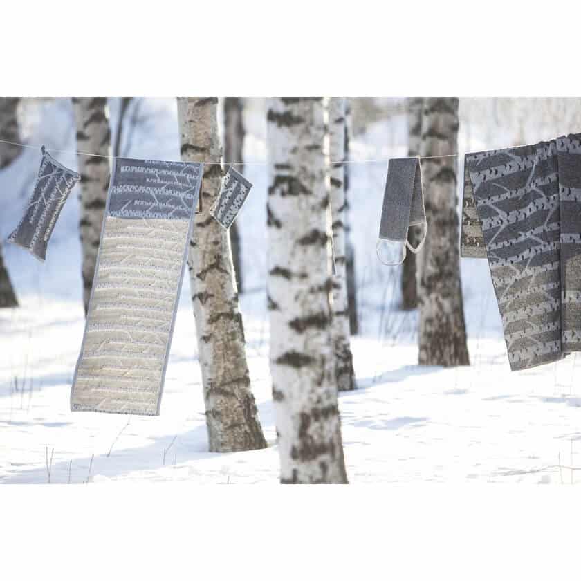 Lapuan Kankurit Koivu laudeliina 46x150cm valkoinen-musta 2 Lapuan kankurit KOIVU laudeliina 46x200cm 29 valkoinen-musta pellava-orgaaninen puuvilla