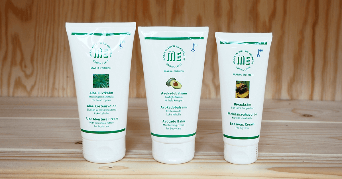 Marja Entrich luonnonkosmetiikkatuotteiden valinta- ja käyttöopas 10 Marja Entrich tuotteet vartalon hoitoon