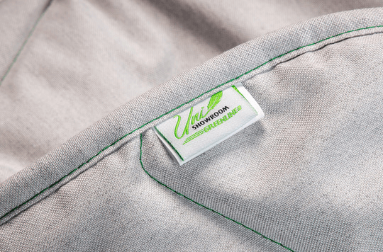 Uni Showroom Greenline peitto 150x200 cm keskilämmin yksityiskohta ekologinen harmaa