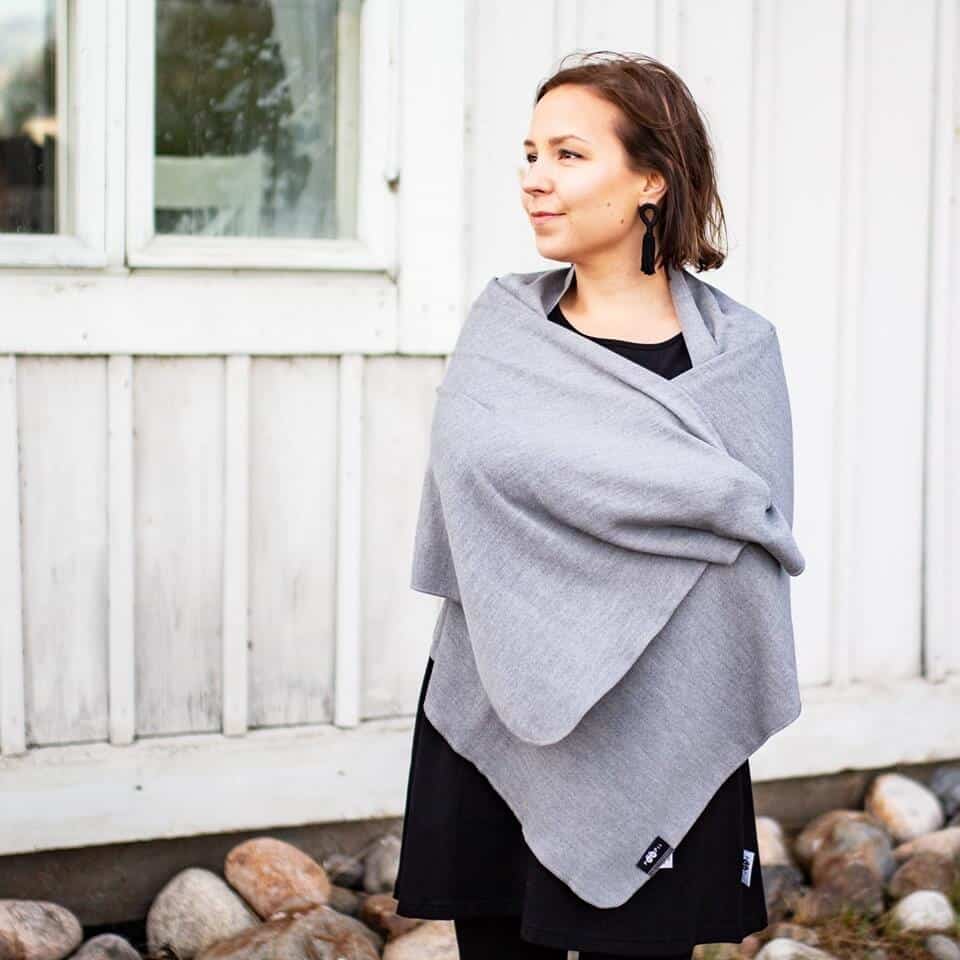 PaaPii Design merinovillakaulahuivi harmaa 5 PaaPii Design merinovillakaulahuivi harmaa 1