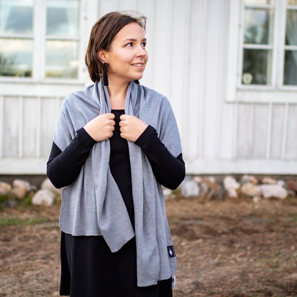PaaPii Design merinovillakaulahuivi harmaa 8 PaaPii Design merinovillakaulahuivi harmaa 5