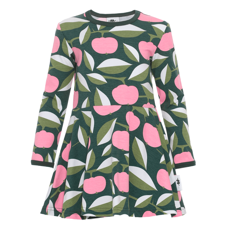 PaaPii Design Sinna mekko Omenaonni vaaleanpunainen-tummanvihreä-neva