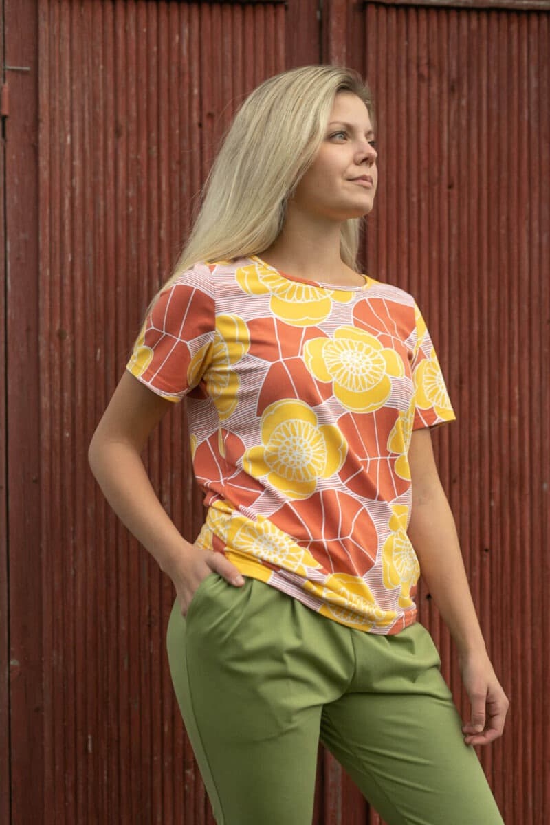 PaaPii Design Tuuli T-paita Ulpukka aurinko-ruoste 1