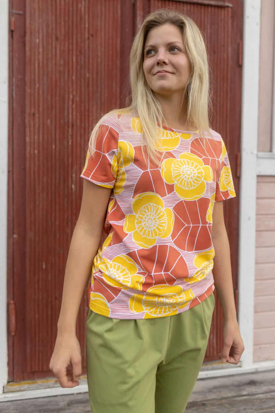 PaaPii Design Tuuli T-paita Ulpukka aurinko-ruoste 4