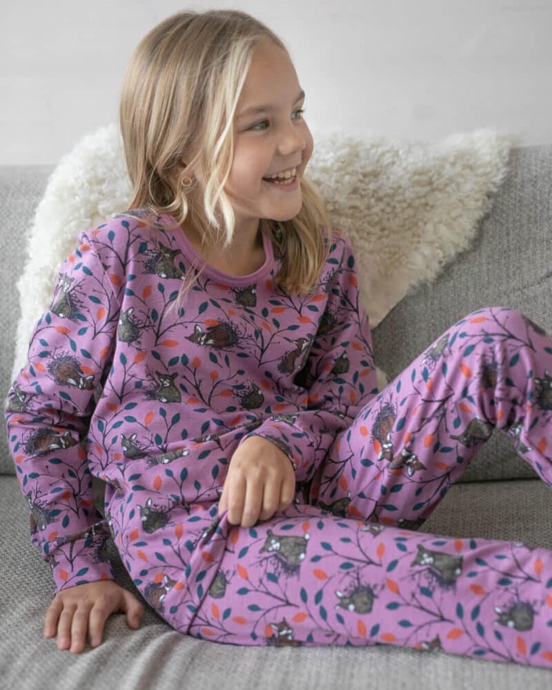 PaaPii Design Rusko pyjama Huomenta lila-syvänne 3