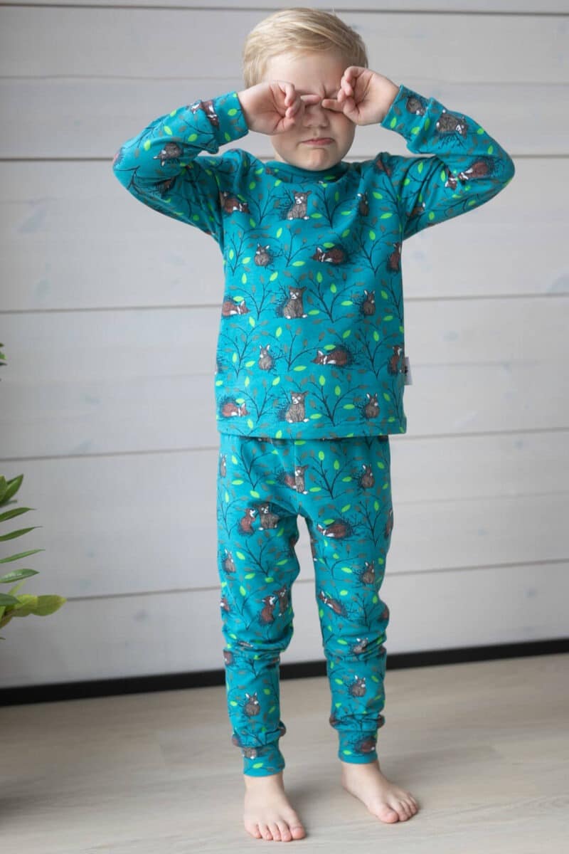PaaPii Design Rusko pyjama Huomenta petrooli-vihreä 4