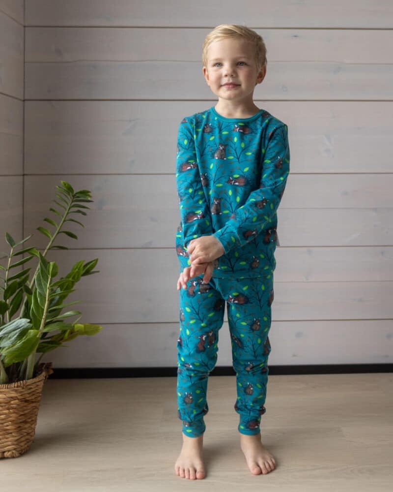 PaaPii Design Rusko pyjama Huomenta petrooli-vihreä 5