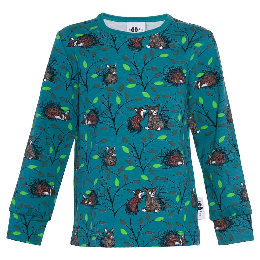 PaaPii Design Rusko pyjama Huomenta petrooli-vihreä paita