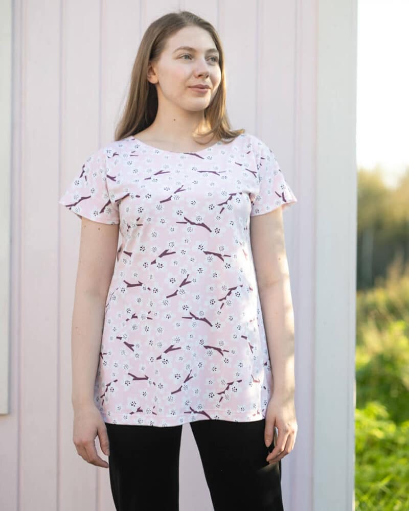 PaaPii Design Vuono T-paita Kirsikankukka roosa-punajuuri 2