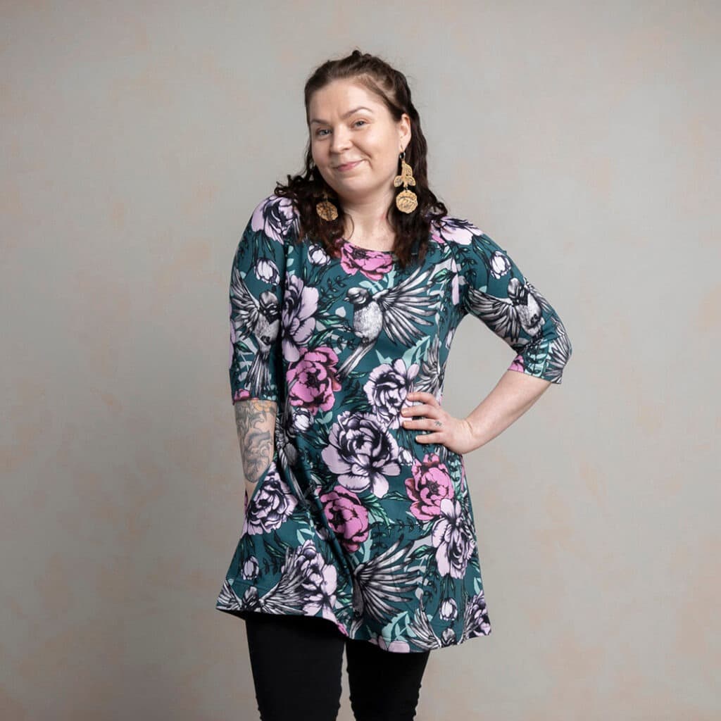 Tunikoiden ja mekkojen oikean koon valintaopas 1 Ehta by Dream Circus Bertta tunika Serenity Teal