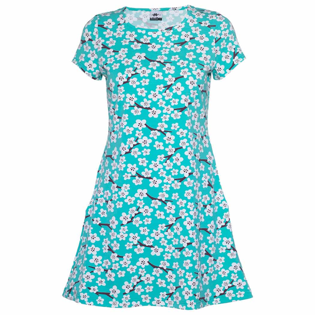 PaaPii Design Lyyra tunika Kirsikankukka turkoosi 1 PaaPii Design Lyyra tunika Kirsikankukka turkoosi